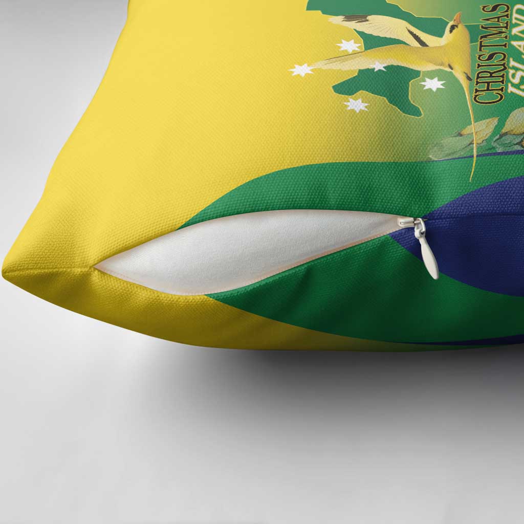 Australia Christmas Island Pillow Cover Golden Bosun Abutilon listeri With Map - Aussie Hoodie