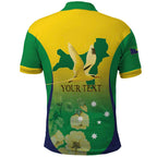 Personalised Australia Christmas Island Polo Shirt Golden Bosun Abutilon listeri With Map - Aussie Hoodie