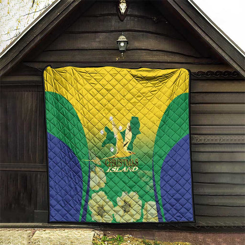 Australia Christmas Island Quilt Golden Bosun Abutilon listeri With Map - Aussie Hoodie