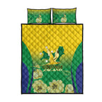 Australia Christmas Island Quilt Bed Set Golden Bosun Abutilon listeri With Map - Aussie Hoodie