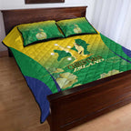 Australia Christmas Island Quilt Bed Set Golden Bosun Abutilon listeri With Map - Aussie Hoodie
