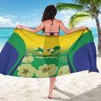 Australia Christmas Island Sarong Golden Bosun Abutilon listeri With Map - Aussie Hoodie