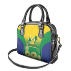 Australia Christmas Island Shoulder Handbag Golden Bosun Abutilon listeri With Map - Aussie Hoodie