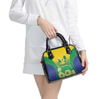 Australia Christmas Island Shoulder Handbag Golden Bosun Abutilon listeri With Map - Aussie Hoodie
