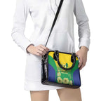 Australia Christmas Island Shoulder Handbag Golden Bosun Abutilon listeri With Map - Aussie Hoodie