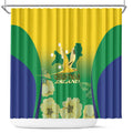 Australia Christmas Island Shower Curtain Golden Bosun Abutilon listeri With Map - Aussie Hoodie