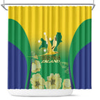 Australia Christmas Island Shower Curtain Golden Bosun Abutilon listeri With Map - Aussie Hoodie
