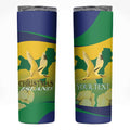 Personalised Australia Christmas Island Skinny Tumbler Golden Bosun Abutilon listeri With Map - Aussie Hoodie