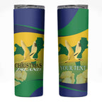 Personalised Australia Christmas Island Skinny Tumbler Golden Bosun Abutilon listeri With Map - Aussie Hoodie