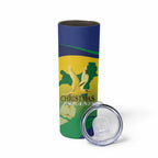 Personalised Australia Christmas Island Skinny Tumbler Golden Bosun Abutilon listeri With Map - Aussie Hoodie