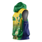 Personalised Australia Christmas Island Sleeveless Hoodie Golden Bosun Abutilon listeri With Map - Aussie Hoodie