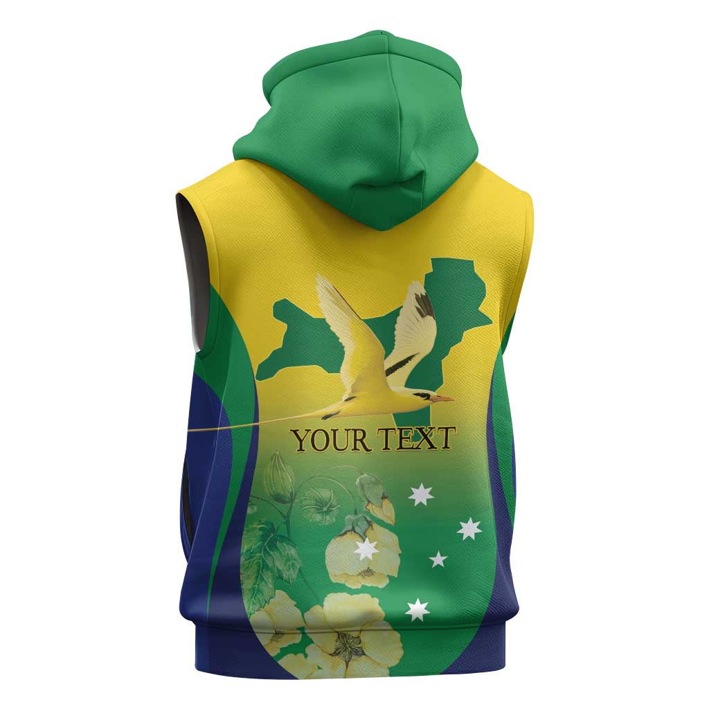 Personalised Australia Christmas Island Sleeveless Zip Hoodie Golden Bosun Abutilon listeri With Map LT14