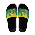 Australia Christmas Island Slide Sandals Golden Bosun Abutilon listeri With Map - Aussie Hoodie