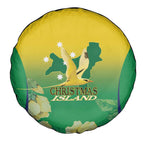 Australia Christmas Island Spare Tire Cover Golden Bosun Abutilon listeri With Map - Aussie Hoodie