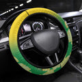 Australia Christmas Island Steering Wheel Cover Golden Bosun Abutilon listeri With Map - Aussie Hoodie