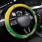 Australia Christmas Island Steering Wheel Cover Golden Bosun Abutilon listeri With Map - Aussie Hoodie