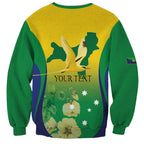 Personalised Australia Christmas Island Sweatshirt Golden Bosun Abutilon listeri With Map - Aussie Hoodie