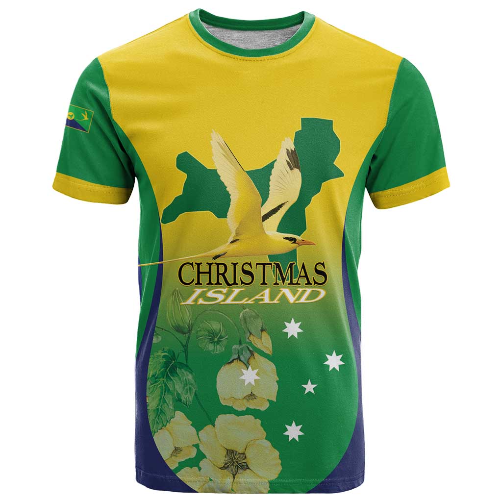 Personalised Australia Christmas Island T Shirt Golden Bosun Abutilon listeri With Map - Aussie Hoodie