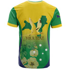 Personalised Australia Christmas Island T Shirt Golden Bosun Abutilon listeri With Map - Aussie Hoodie