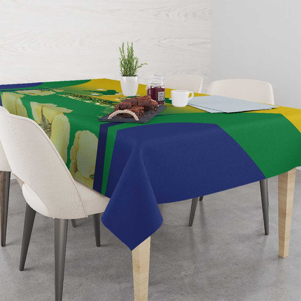 Australia Christmas Island Tablecloth Golden Bosun Abutilon listeri With Map - Aussie Hoodie