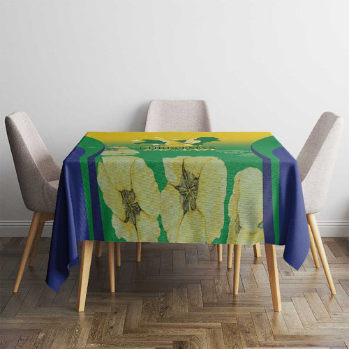 Australia Christmas Island Tablecloth Golden Bosun Abutilon listeri With Map - Aussie Hoodie