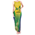 Personalised Australia Christmas Island Tank Maxi Dress Golden Bosun Abutilon listeri With Map - Aussie Hoodie