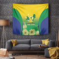 Australia Christmas Island Tapestry Golden Bosun Abutilon listeri With Map - Aussie Hoodie