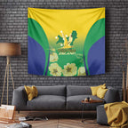 Australia Christmas Island Tapestry Golden Bosun Abutilon listeri With Map - Aussie Hoodie