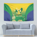 Australia Christmas Island Tapestry Golden Bosun Abutilon listeri With Map - Aussie Hoodie