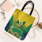 Australia Christmas Island Tote Bag Golden Bosun Abutilon listeri With Map - Aussie Hoodie