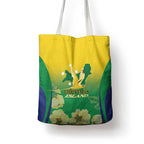 Australia Christmas Island Tote Bag Golden Bosun Abutilon listeri With Map - Aussie Hoodie