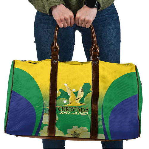 Australia Christmas Island Travel Bag Golden Bosun Abutilon listeri With Map - Aussie Hoodie