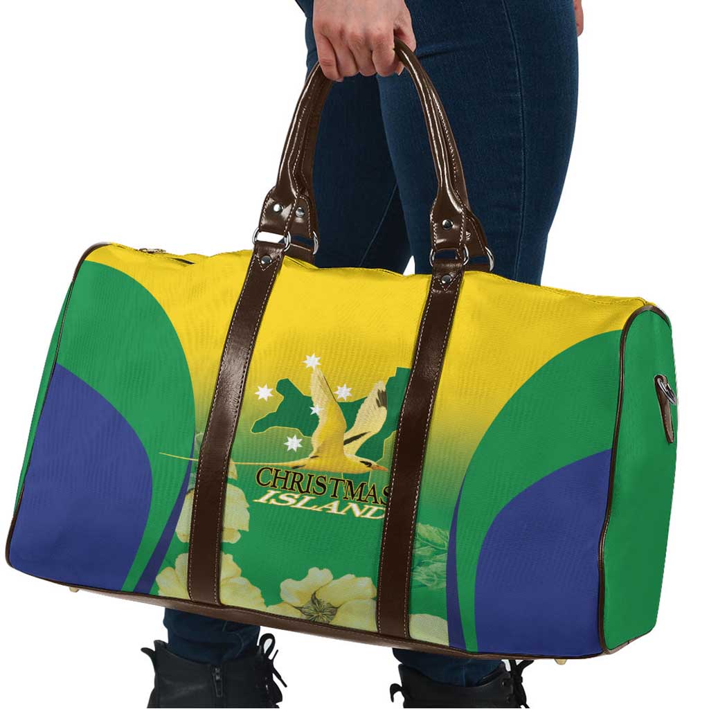 Australia Christmas Island Travel Bag Golden Bosun Abutilon listeri With Map - Aussie Hoodie