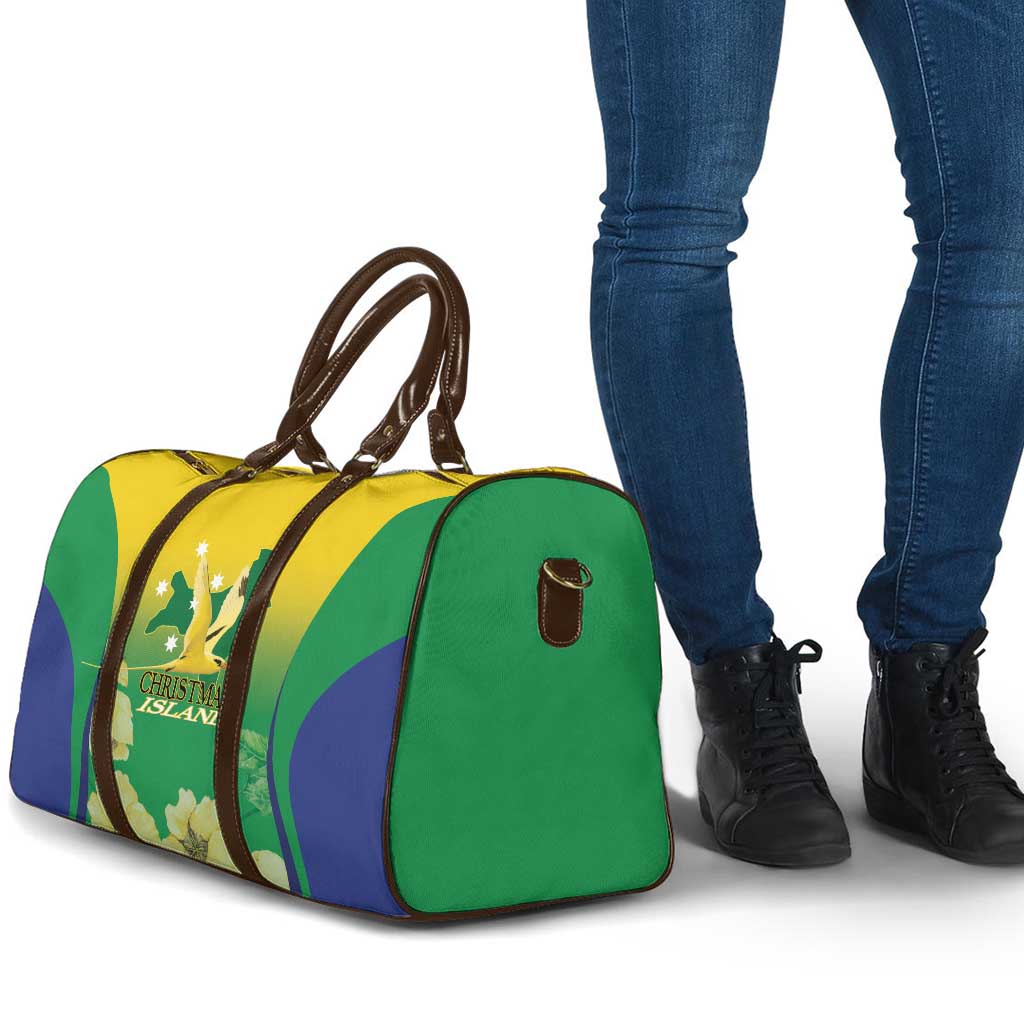 Australia Christmas Island Travel Bag Golden Bosun Abutilon listeri With Map - Aussie Hoodie