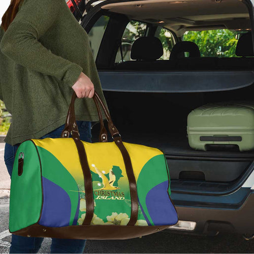 Australia Christmas Island Travel Bag Golden Bosun Abutilon listeri With Map - Aussie Hoodie