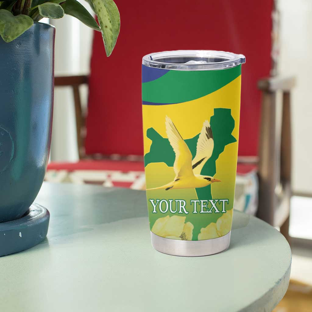 Personalised Australia Christmas Island Tumbler Cup Golden Bosun Abutilon listeri With Map - Aussie Hoodie