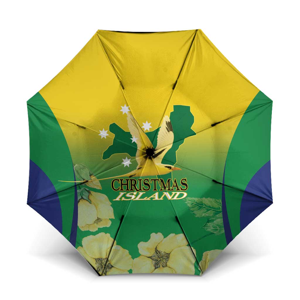Australia Christmas Island Umbrella Golden Bosun Abutilon listeri With Map - Aussie Hoodie