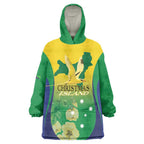 Personalised Australia Christmas Island Wearable Blanket Hoodie Golden Bosun Abutilon listeri With Map - Aussie Hoodie