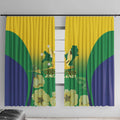 Australia Christmas Island Window Curtain Golden Bosun Abutilon listeri With Map - Aussie Hoodie
