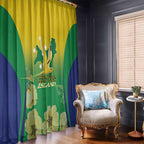 Australia Christmas Island Window Curtain Golden Bosun Abutilon listeri With Map - Aussie Hoodie