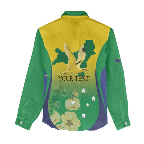 Personalised Australia Christmas Island Women Casual Shirt Golden Bosun Abutilon listeri With Map - Aussie Hoodie
