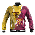 Personalised Hawks and Lions Inspired Baseball Jacket Dynamic Style - Aussie Hoodie