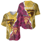 Personalised Hawks and Lions Inspired Baseball Jersey Dynamic Style - Aussie Hoodie