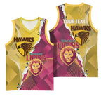 Personalised Hawks and Lions Inspired Basketball Jersey Dynamic Style - Aussie Hoodie