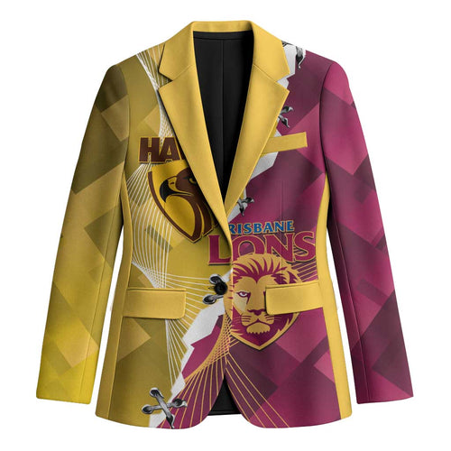 Personalised Hawks and Lions Inspired Blazer Dynamic Style - Aussie Hoodie