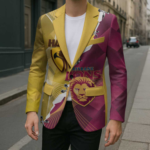 Personalised Hawks and Lions Inspired Blazer Dynamic Style - Aussie Hoodie