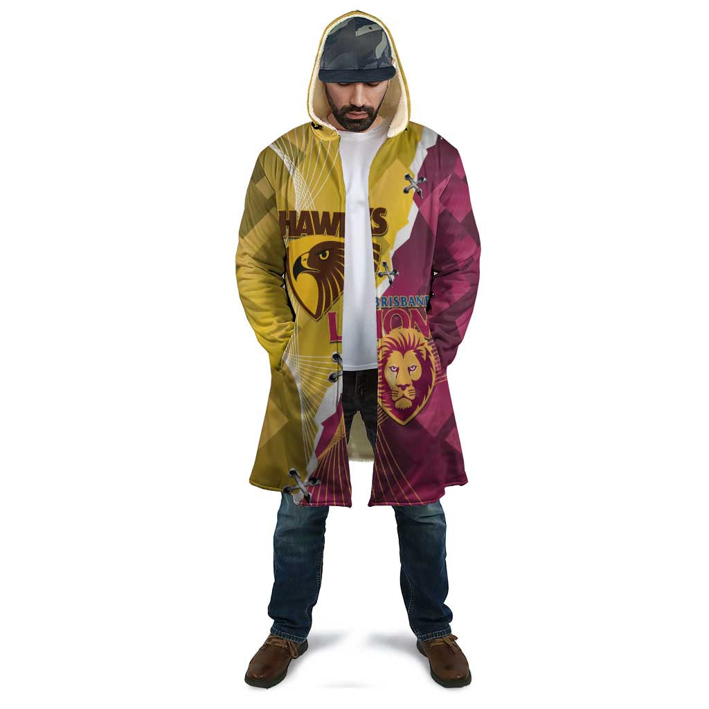 Personalised Hawks and Lions Inspired Cloak Dynamic Style - Aussie Hoodie