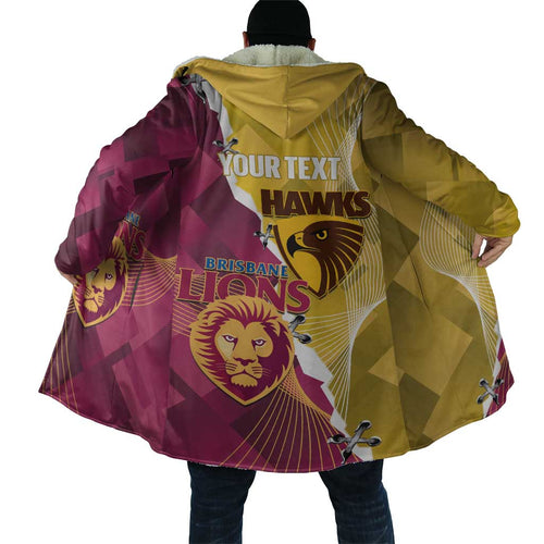 Personalised Hawks and Lions Inspired Cloak Dynamic Style - Aussie Hoodie