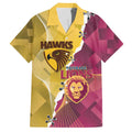 Personalised Hawks and Lions Inspired Hawaiian Shirt Dynamic Style - Aussie Hoodie