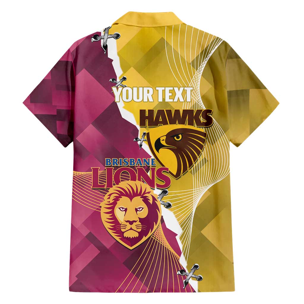 Personalised Hawks and Lions Inspired Hawaiian Shirt Dynamic Style - Aussie Hoodie